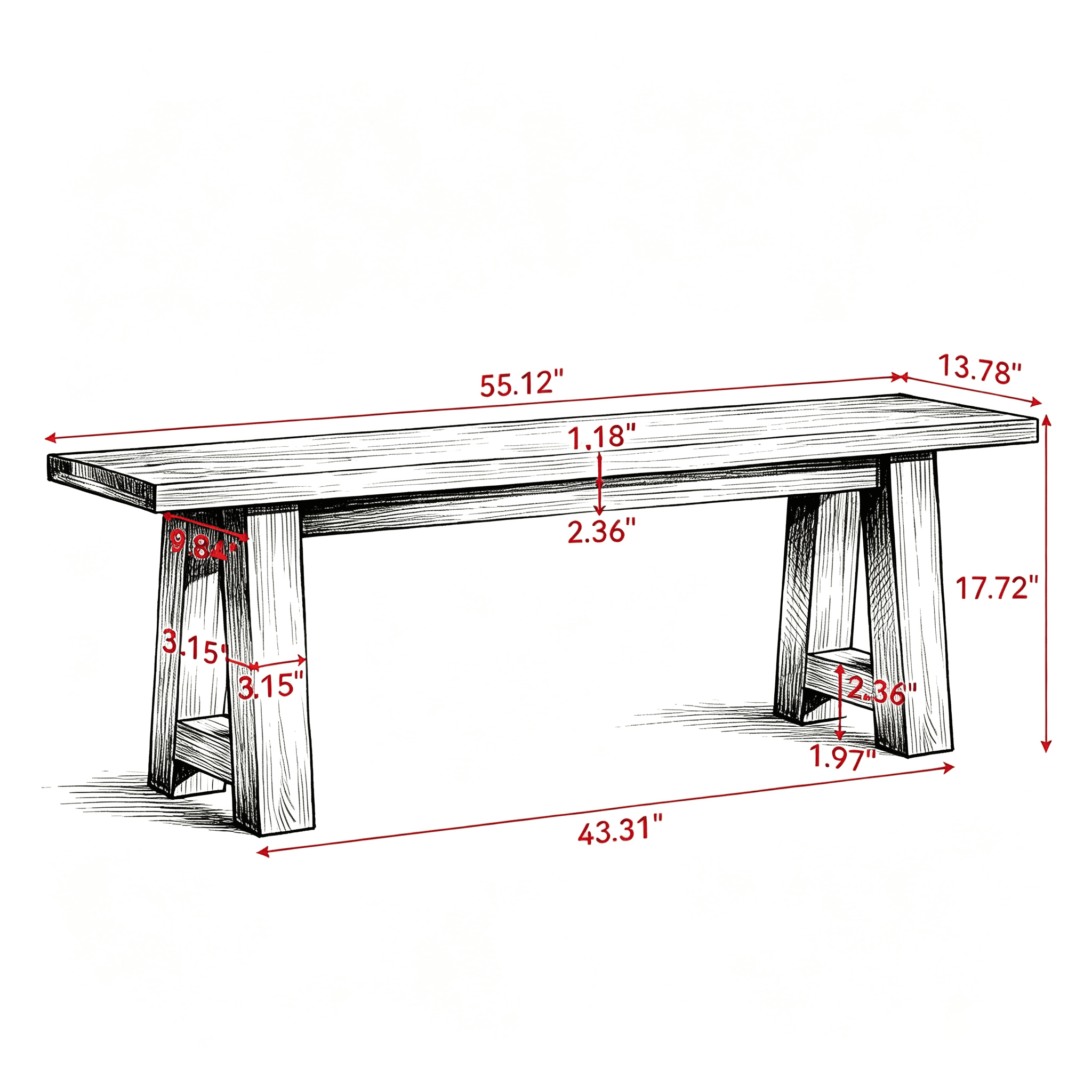 Solid Bench Chair
