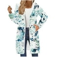 thumbnail image 2 of Aboser Womens Zip Up Hoodie with Pockets Long Sweatshirt Jackets Trendy Floral Printing Hoodies Casual Long Sleeve Jacket Coat Drawstring Loose Fit Hooded Outerwear, 2 of 6