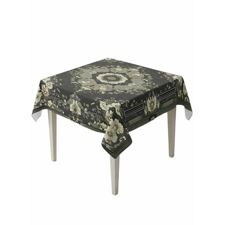 Sage Green Grey Boho Table Cloth, Vintage Ethnic Geometric Abstract Waterproof Tablecloth for Square Tables, Reusable Washable Fabric Table Cover for Restaurant Kitchen Dining Tables 54"x54"