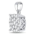 thumbnail image 2 of FB Jewels 10kt White Gold Womens Round Diamond Cindys Dream Circle Cluster Pendant 1/2 Cttw, 2 of 2