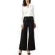 thumbnail image 2 of Pantalones de vestir de pierna ancha para mujeres, de cintura alta, pantalones de trabajo casuales, L negro, 2 of 6