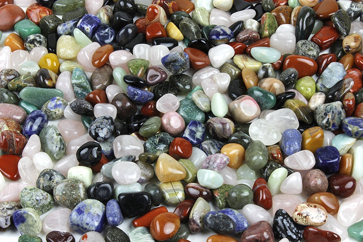 2 lbs Large Tumbled Polished Natural Gem Stones with Educational Rock –  Fantasia Mining