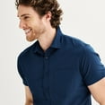 thumbnail image 3 of Men's FLX Slim Performance Untucked-Fit Button Down Shirt Color: Overpass Gray Size: M SLIM, 3 of 4