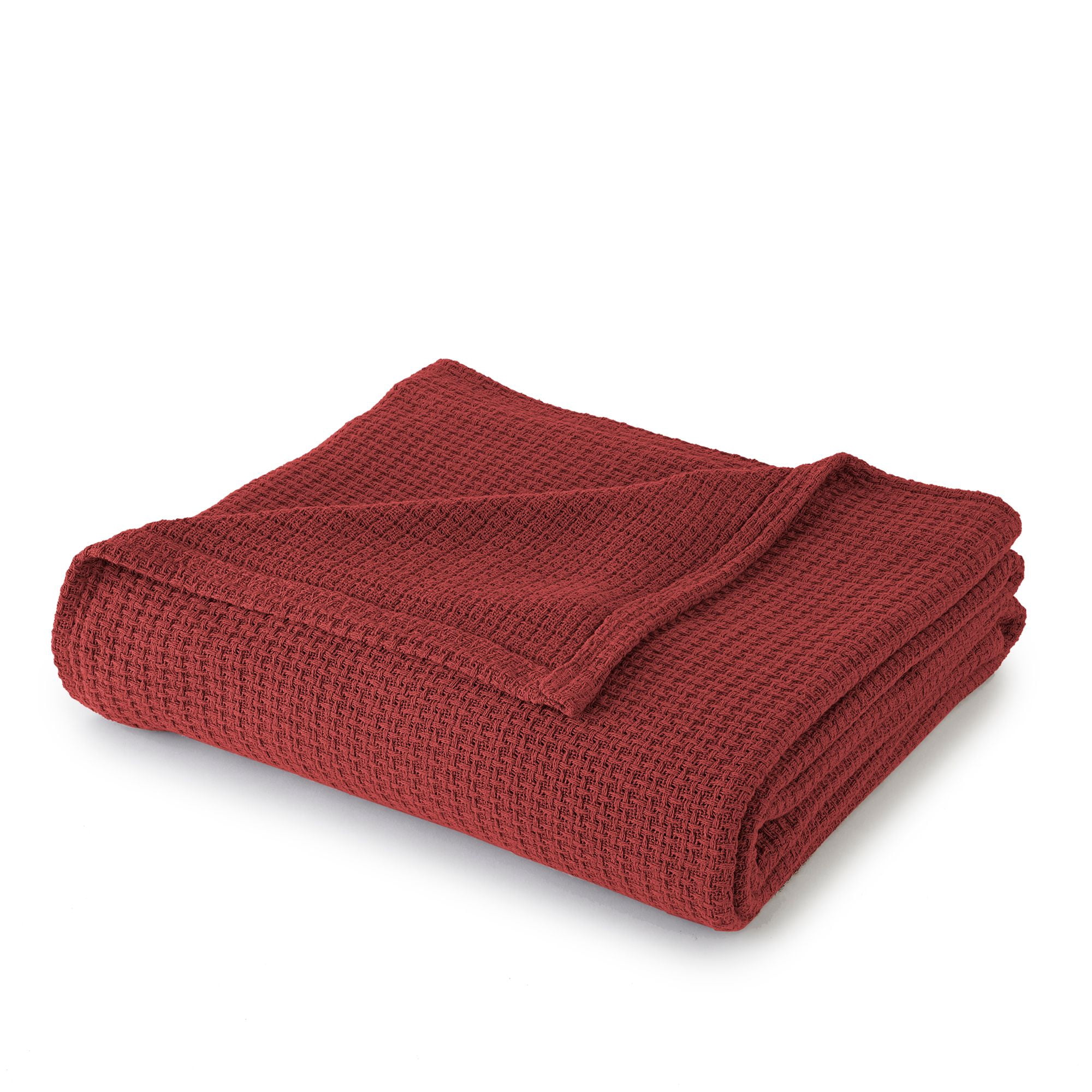 100% Cotton Blanket King Size Burgundy Soft Lightweight Breathable 108 x 90 inches
