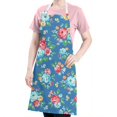 thumbnail image 5 of Pioneer Flower Floral Print Pattern Apron-Garden Aprons for Women with Pockets-Cotton Linen Waterproof Kitchen Cooking Gardening Aprons Adjustable for Kitchen,Cooking,BBQ and Salon 33x27 Inch, 5 of 7