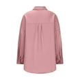 thumbnail image 4 of DuoJiaJ Women Loose Button Up Long Shirt Blouse Ladies V Neck Lapel Tunic Women's Long Sleeve Shirts Pink XXXL, 4 of 4