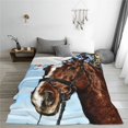 thumbnail image 5 of Pofeuu Christmas Horse Print Ultra-Soft Micro Fleece Blanket,for Bed Or Sofa,All Season Throw Blankets Flannel Blanket-60"x50", 5 of 7