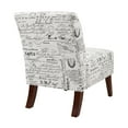 thumbnail image 4 of Linon Bynum Kid's Indoor Upholstered Slipper Accent Chair, Beige Script Pattern, 4 of 14