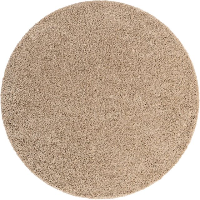 Unique Loom Tapis de Sol en Peluche 8' 2 x 8' 2 Rond en Taupe