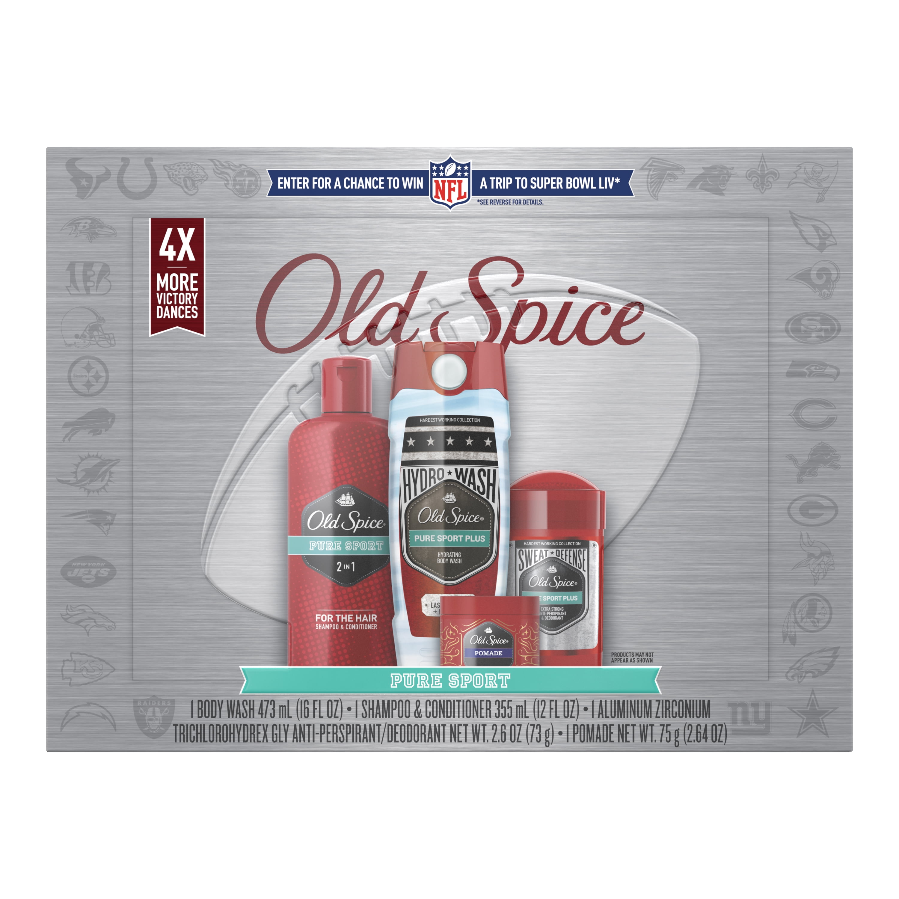 Old Spice Pure Sport Gift Pack 2 in 1 Shampoo & Conditioner + Body Wash