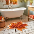 thumbnail image 4 of Deeceymbur Thanksgiving Maple Leaf Bath Mat Orange Non-slip Bathroom Rug Halloween Fall Decor Shower Entryway Floor Mat, 4 of 8