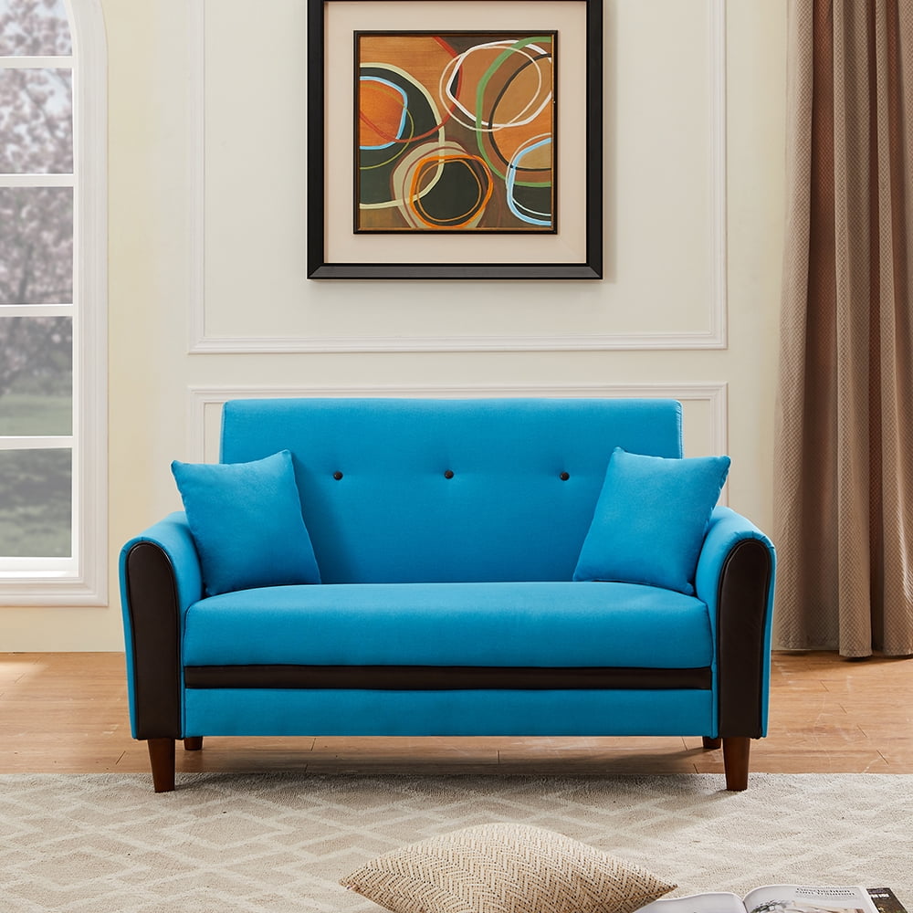 Kepooman Modern 2-Seater Tufted Loveseat Sofa for Living Room Bedroom Office, Blue Kepooman Modern 2-Seater Tufted Loveseat Sofa for Living Room Bedroom Office, Blue