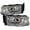 Ultra Shine Sterling Chrome Plated Housing, variant on AKKON - For 2002-2005 Dodge Ram 1500 | 2003-2005 Ram 2500 3500 Smoke Dual Halo Projector LED Headlights Pair Set