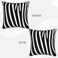 thumbnail image 7 of Velvet Decorative Throw Pillow Covers Set of 2, Soft Square Cushion Cover with Invisible Zipper Zebra Stripes Anima Printing, 18"x18", 7 of 7