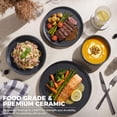 thumbnail image 2 of Vesteel 16 Pieces Dinnerware Sets, Premium Stoneware Dishes Set for 4, Ceramic Plates and Bowls Set for Home Restaurant, Microwave and Dishwasher Safe - Deep Gray, 2 of 9