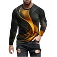thumbnail image 2 of Blusas y camisas de manga larga con cuello redondo para hombre, blusa informal de manga larga con cuello redondo y estampado., 2 of 5