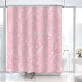 thumbnail image 3 of Pink Shower Curtain Boho Shower Curtain Leaf Shower Curtain Sage Pine Leafage Plant Leaves Family Bathroom Decor Set with 12 Hooks 72x72 Inches, 3 of 6