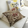 thumbnail image 5 of Vintage floral leaf design Linen toss pillowcase decoration pillowcase gifting preferred 18x18 inch cushion cover sofa pillowcase sofa bedroom living room car, 5 of 7