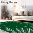 thumbnail image 2 of ODIKA 8'x10' Machine Washable Non-Slip Area Rug, Festive Pine Branch Snowfall Holiday Floor High Traffic Rug with Pad, Green, 621336, 2 of 8