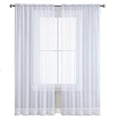 thumbnail image 1 of Sheer Curtains Living Room Rod Pocket Window Curtain Panels Bedroom Semi Sheer Voile Curtains White (55'Wx84'L,2 Panels), 1 of 5