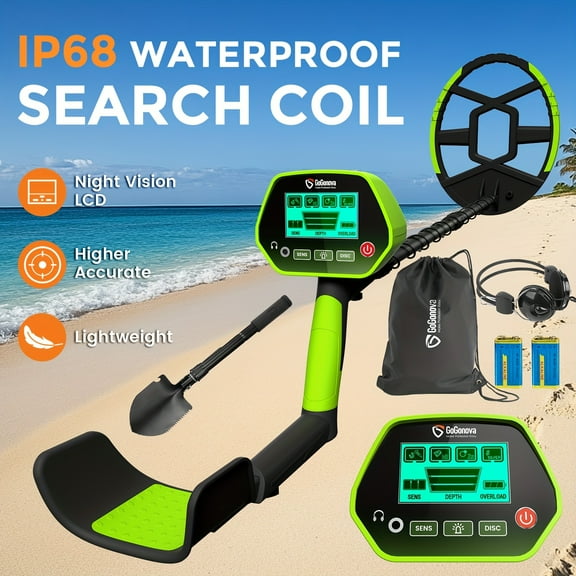 Metal Detector - Pinpoint & Terrain Modes, High Accuracy. Lightweight coil, All Metal & Disc Modes (for adults/junior/youth). Easy to operate, lightweight