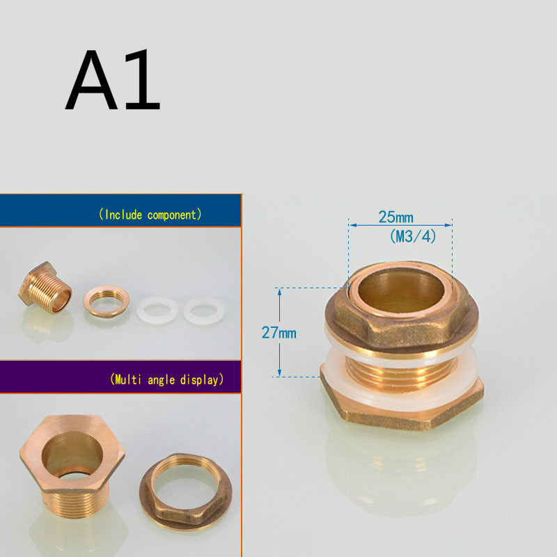 Water tank connector 3/4 inch Female&Male Thread copper fittings fitting Water tower basin fish tank Quick Connector Lengthen