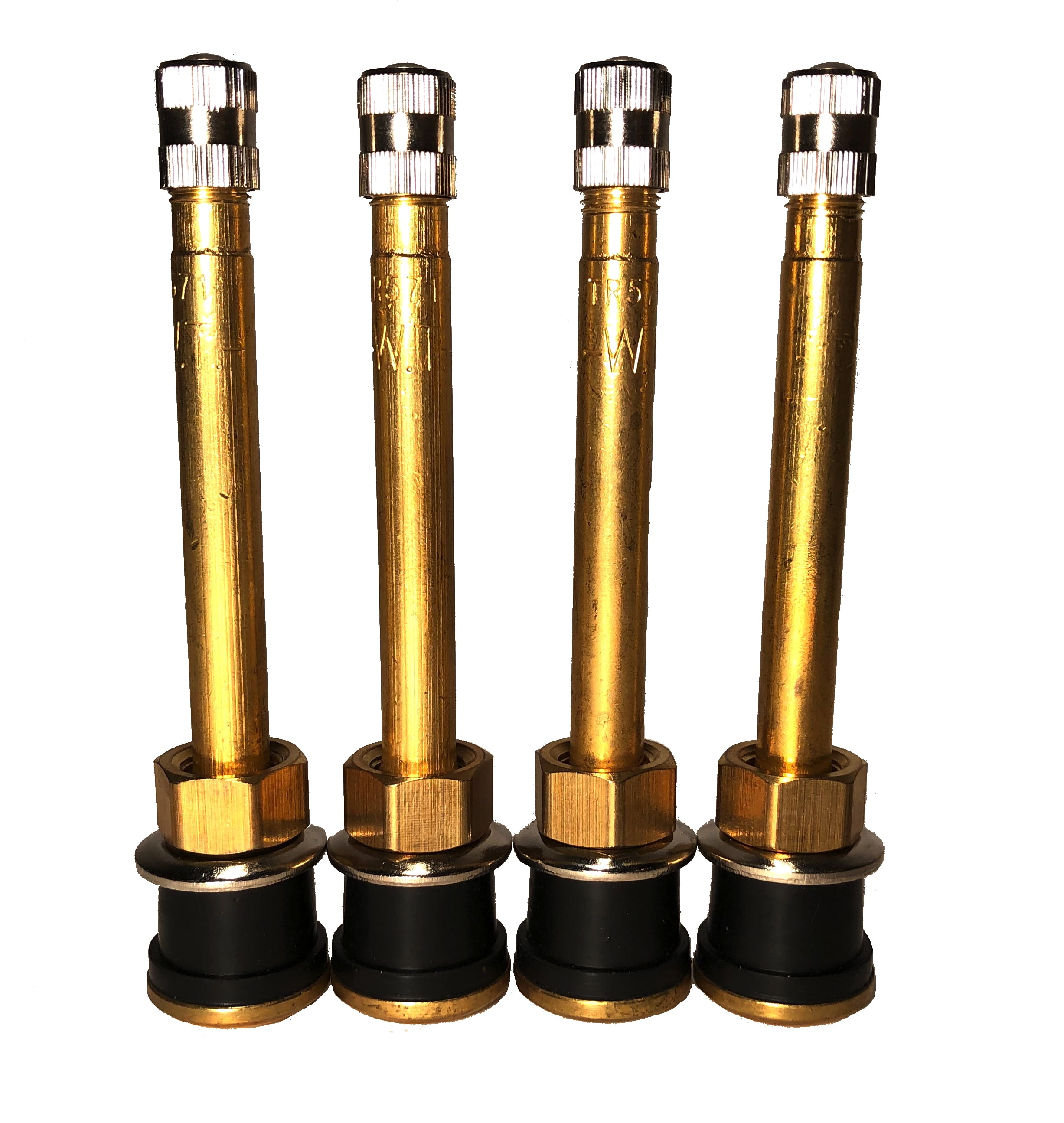 Four TR571 Straight Brass Clamp In Tubeless 3 3/8" inch Truck or Bus