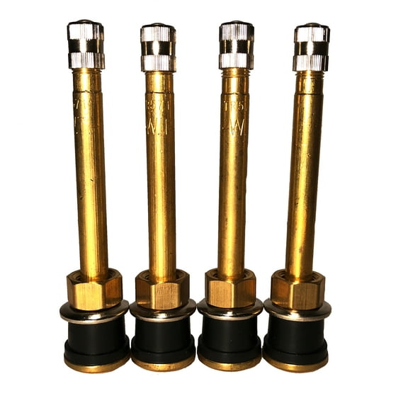 KEX Four TR571 Straight Brass Clamp in Tubeless 3 3/8 inch Truck or Bus Valve Stems