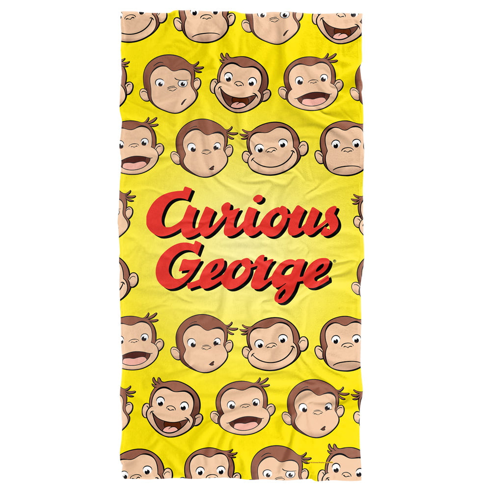 Curious George Heads Licensed Beach Towel 60in by 30in 