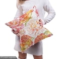 thumbnail image 4 of Ambesonne Floral Fabric by the Yard Upholstery, Watercolor Art Roses, 10 Yards, Coral Orange White, 4 of 4