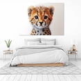 thumbnail image 6 of Mudket Cute Baby Cheetah Cub Canvas Wall Art, Minimalist Animal Wall Art for Bedroom Print for Neutral Nursery Kids Room Home Decor, Framed Ready to Hang - 12"L x 8"W, 6 of 9