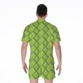 thumbnail image 2 of Green Bamboo Short Sleeve Men'S Rompers Casual Summer Jumpsuits Outfit, 2 of 4