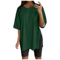 thumbnail image 1 of TSADFHJI T Shirts for Women Oversized Women Oversize Sports Shirt Short Sleeve Blouses Summer Loose Tops Functional Shirt Tunic Loose with Slits M Green, 1 of 4
