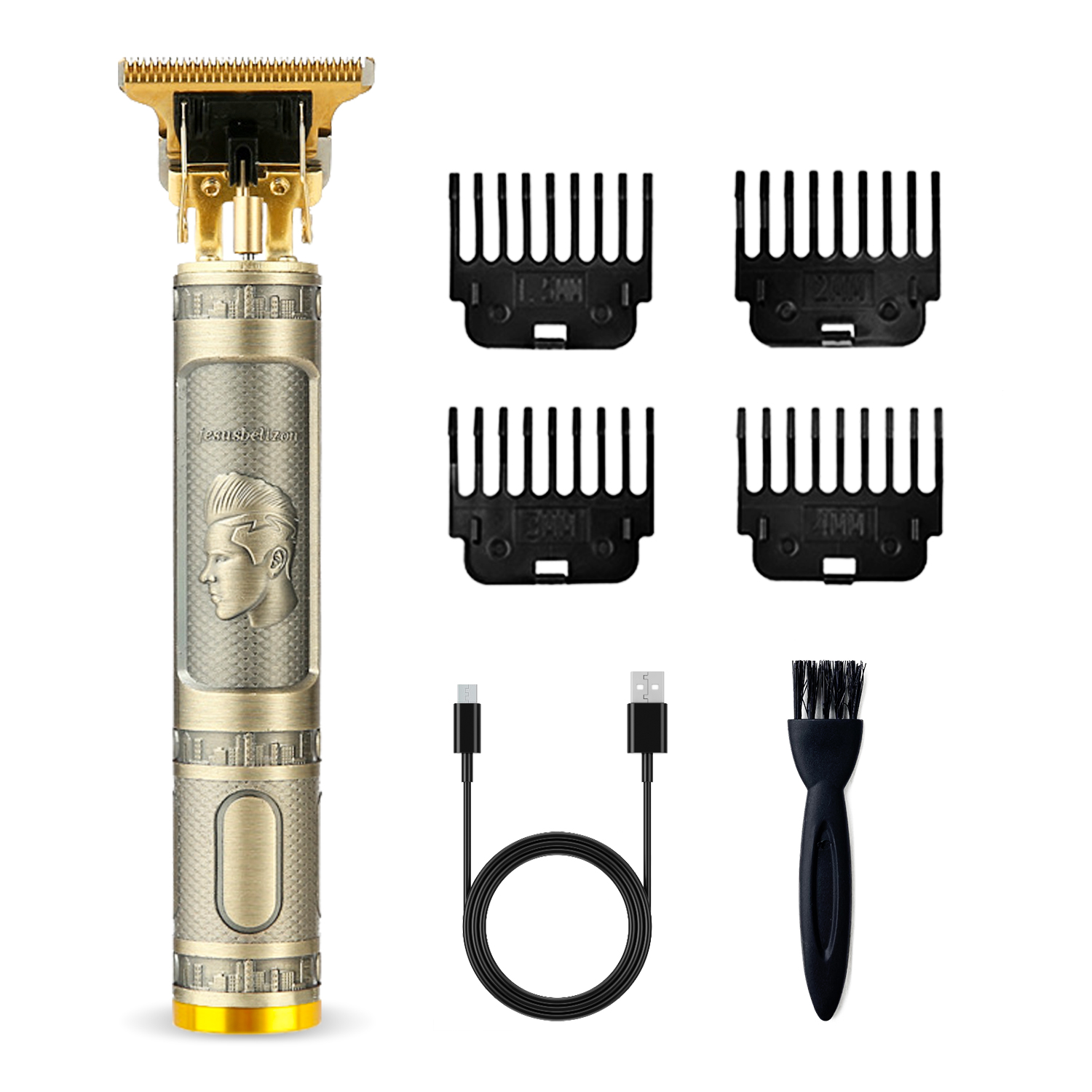 Cordless Hair & Beard Trimmer with 4 Guide Combs,Rechargeable TBlade Hair Edgers Hair Clippers