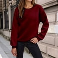 thumbnail image 2 of HNMKIU Crewneck Sweatshirt Fall Winter Soft Casual Pullover Blank Fashion Comfortable Womens Crewneck Sweatshirt ,XL, 2 of 4
