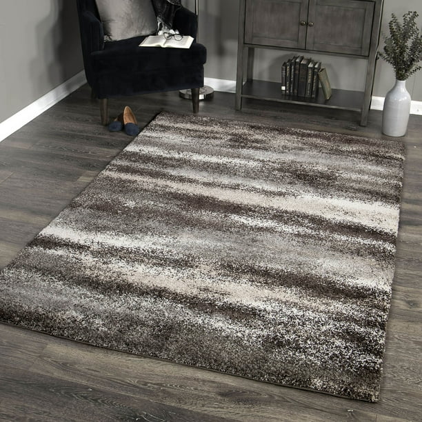 Brookfield Contemporary 5x8 Area Rug In Charcoal Beige Walmart Com Walmart Com