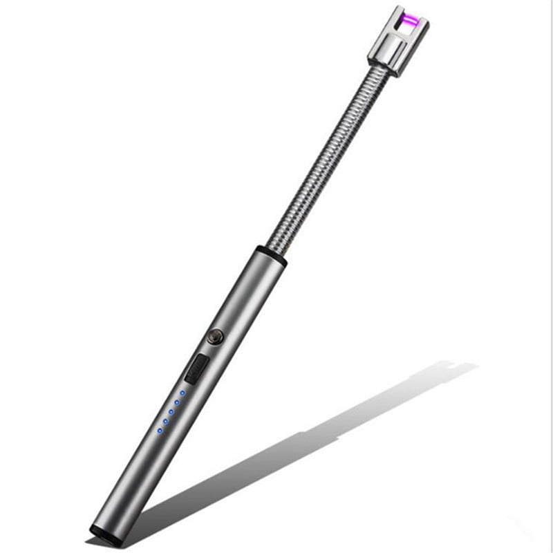 USB Electric Arc Lighter Flameless Rechargeable Windproof 360 Rotatable Neck BBQ 
