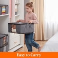 thumbnail image 2 of Lifewit 4-Pack Clothes Storage Bag, Foldable Storage Bins Closet Organizer with Handle, 35L, Grey, 2 of 6