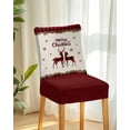 thumbnail image 2 of Stretch Chair Covers Set of 6, Christmas Animal Elk Winter Snowflake Universal Fit Elastic Decorative Dining Chairs Slipcovers for Wedding, Banquet, Red Buffalo Plaid Country Flower Berry, 2 of 6