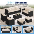 thumbnail image 4 of LazySunsets 10 Piece Outdoor Furniture Set, Rattan Wicker Outdoor Conversation Set Patio Furniture, Beige/Black, 4 of 10