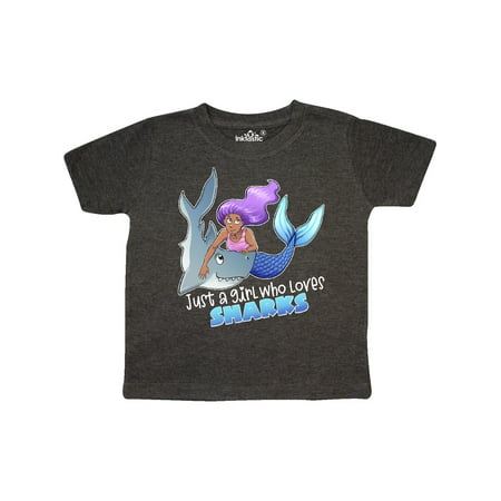 

Inktastic Just a Girl Who Loves Sharks- Mermaid Gift Toddler Toddler Girl T-Shirt