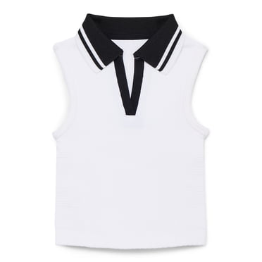Athletic Works Girls Active Tennis Polo, Moisture Wicking, Sizes 4-18