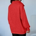 thumbnail image 4 of Stichou Womens Oversized Sweatshirt Mock Neck Sweatshirt Comfy Fleece Pullover Loose Button Down Long Sleeve Henley Shirts Red L, 4 of 7