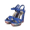 thumbnail image 5 of Liliana ED10 Women Leatherette Peep Toe Criss Cross Tropical Wedge Sandal - Beige  (Size: 7.0), 5 of 5