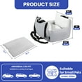 thumbnail image 3 of Wooflex Portable Dog and Pet Car Seat with Storage Pockets and Straps, Light Gray, 3 of 7