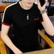 thumbnail image 2 of Camiseta ajustada para hombre, camisetas negras para hombre, camisetas Kpop, ropa básica lisa, ropa de calle, cuello redondo, músculos, algodón, sin logotipo, moda S, 2 of 5