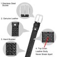 thumbnail image 5 of Falari Men Leather Hand Braided Belt Stainless Steel Buckle Casual Dress Belt 9011, 5 of 7