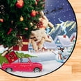 thumbnail image 5 of Coolnut Christmas Car Christmas Tree Mat Round Christmas Tree Stand Mat Decoration for Holiday Party Home Christmas Day Ornaments Floor Door, 28.3", 5 of 6