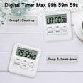 thumbnail image 5 of 1 temporizador digital con función de reloj/despertador 3 en 1, temporizador magnético de cocina, cronómetro de cuenta regresiva, gestión del tiempo para cocina/estudio/deporte (blanco) ER, 5 of 5