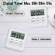 thumbnail image 5 of 1 temporizador digital con función de reloj/despertador 3 en 1, temporizador magnético de cocina, cronómetro de cuenta regresiva, gestión del tiempo para cocina/estudio/deporte (blanco) ER, 5 of 5